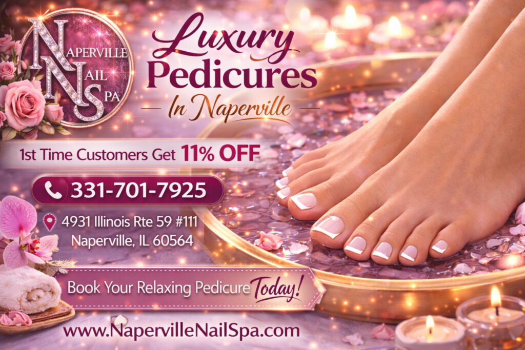 Luxury pedicure services in Naperville, IL, at Naperville Nail Spa
